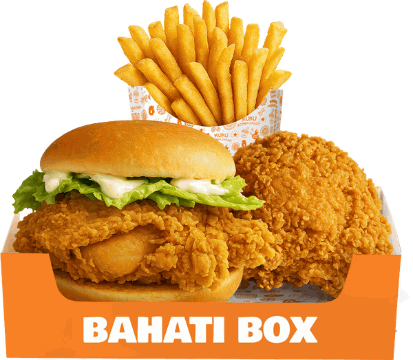 Bahati Box — one piece of chicken, a burger and a side