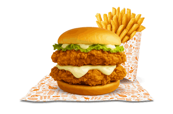 Double Baga — double patty burger served with a side