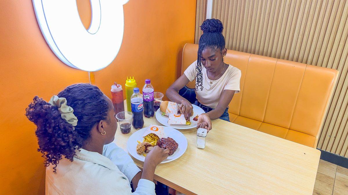 Crispy fried chicken on the table at Kookoos